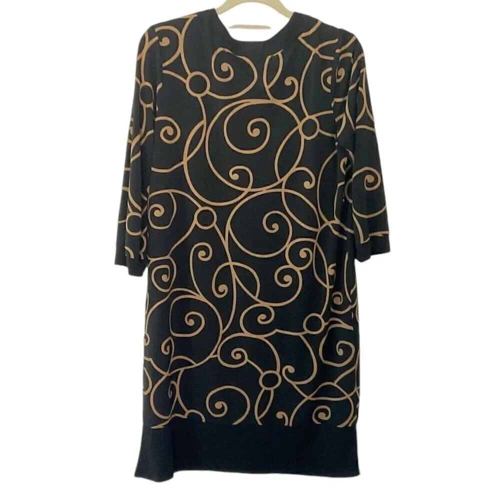 London Times Black & Gold Dress 8 - Picture 3 of 5